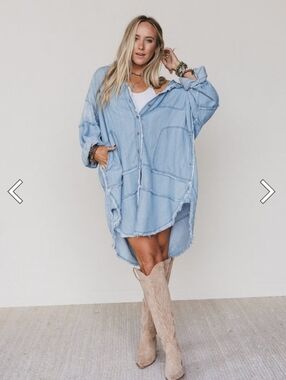 Three Bird Nest Ophelia Oversized Denim Dress